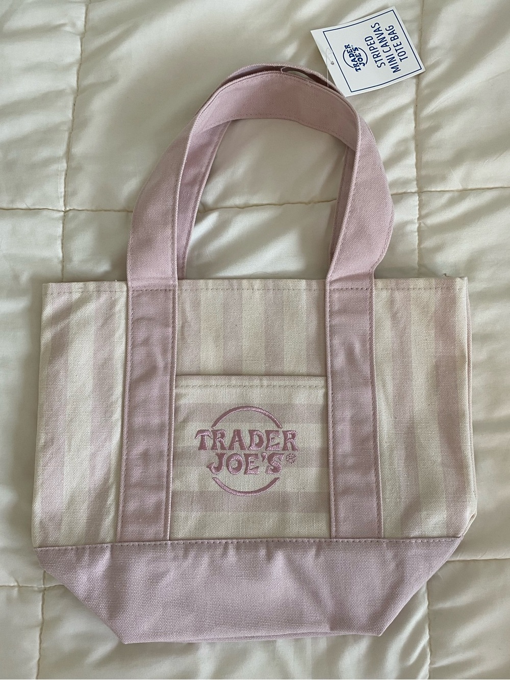 Trader Joe’s Mini Pink Stripped Tote Bag